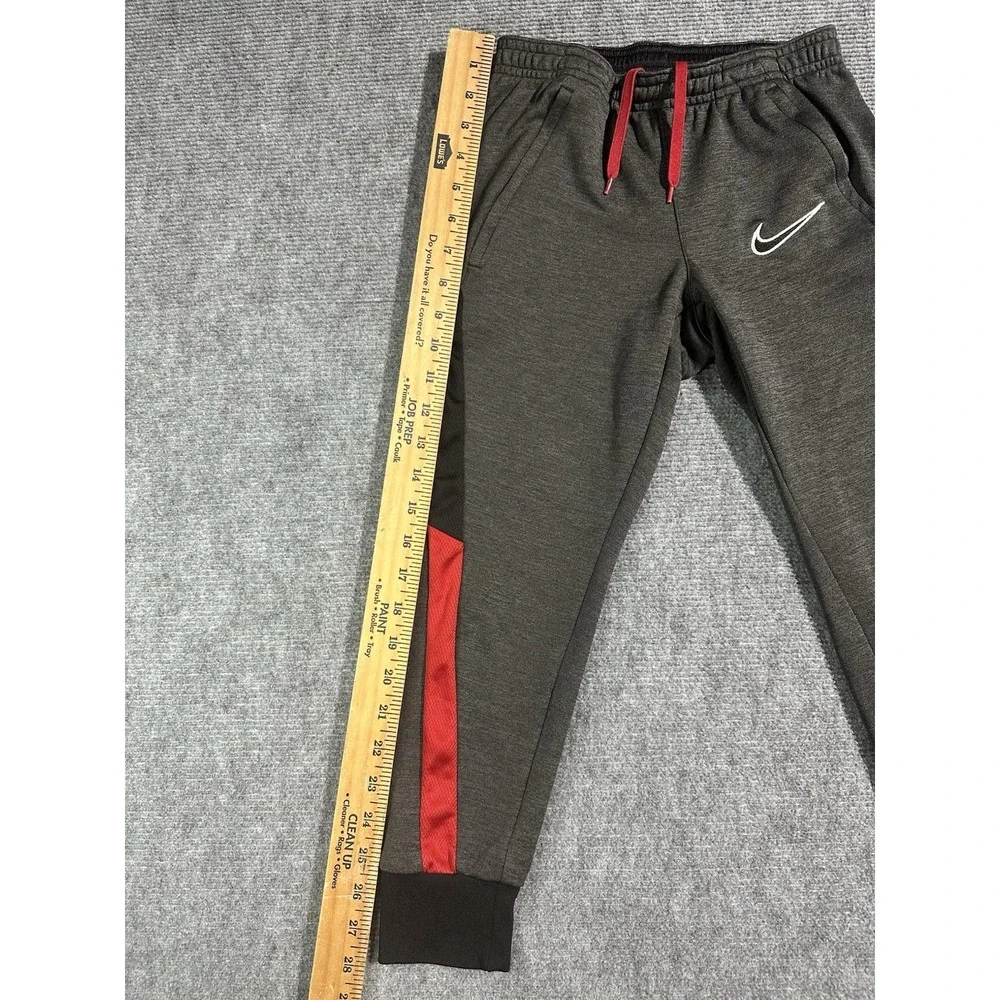 Nike Boys Jogger Pants Gray/Red Size S Drawstring Elastic Waist Pockets
